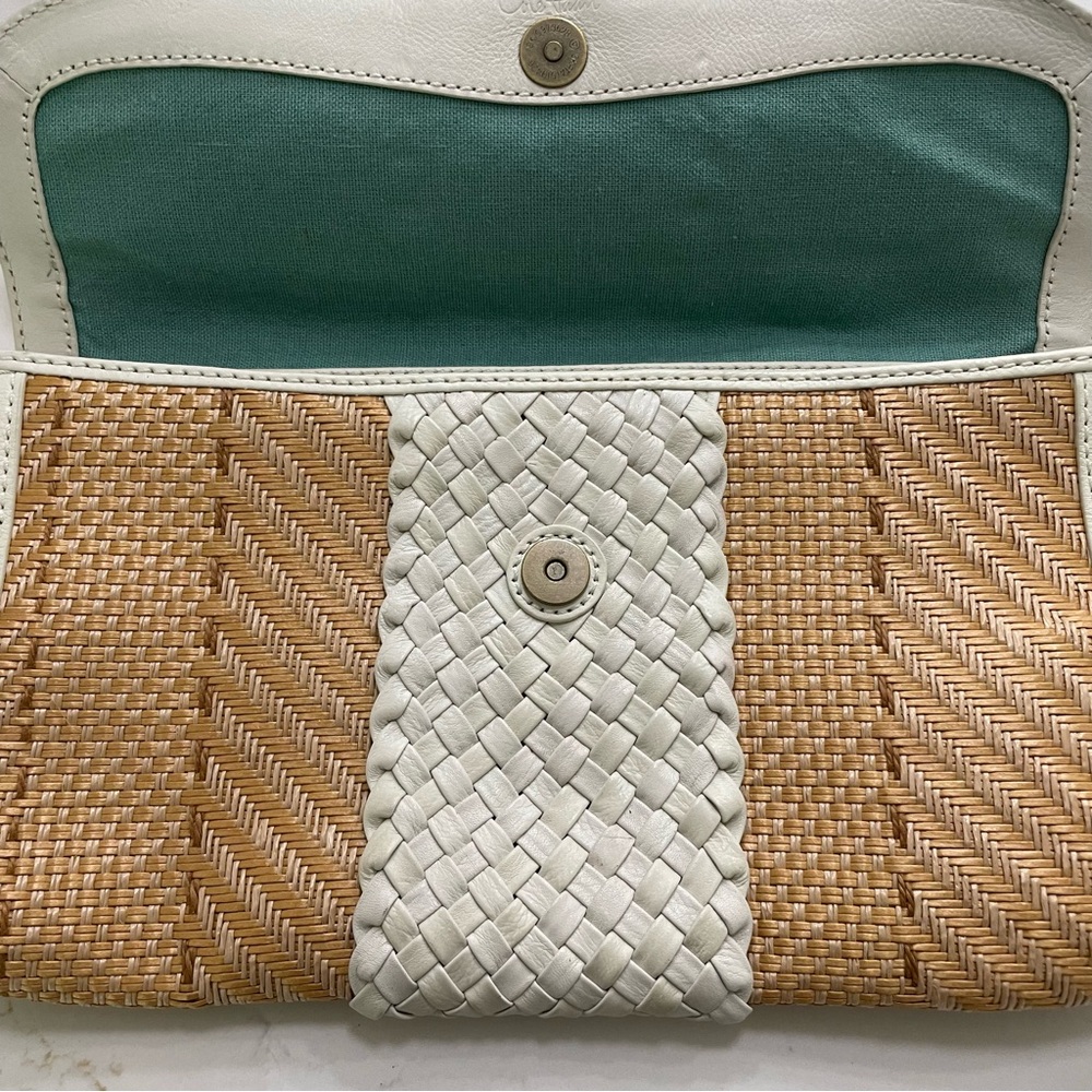 Cole Haan Tan and White Woven Clutch - Picture 4 of 11